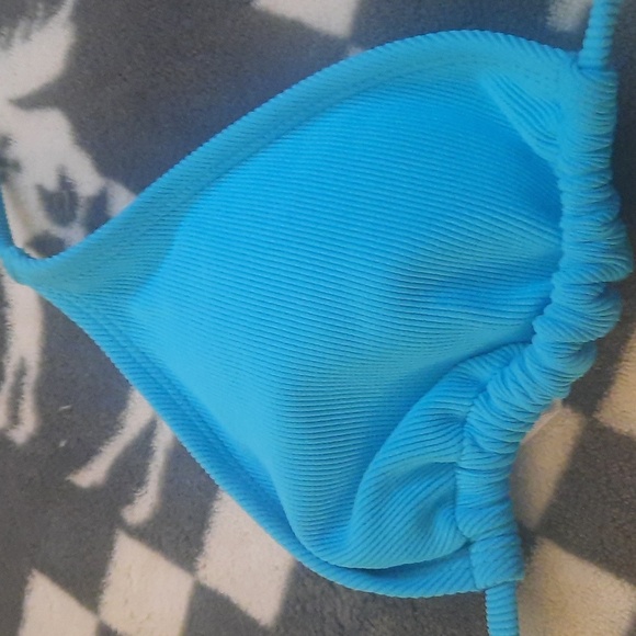 Salt + Cove Macy's NWT Turquoise Halter Triangle Strappy Bikini Top Size Large - Picture 8 of 10